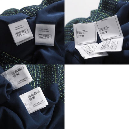 Chanel Skirt Suit Size 36 P56 P55 Lion Button Tweed Jacket Knee Length Skirt