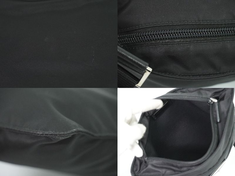 Authentic Prada Nylon Shoulder Bag Pochette Black Bag Pre-owned [follow-up