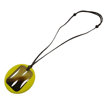 Hermes Necklace Tonkin Buffalo Horn Women's Branded Pendant Lacquer Yellow