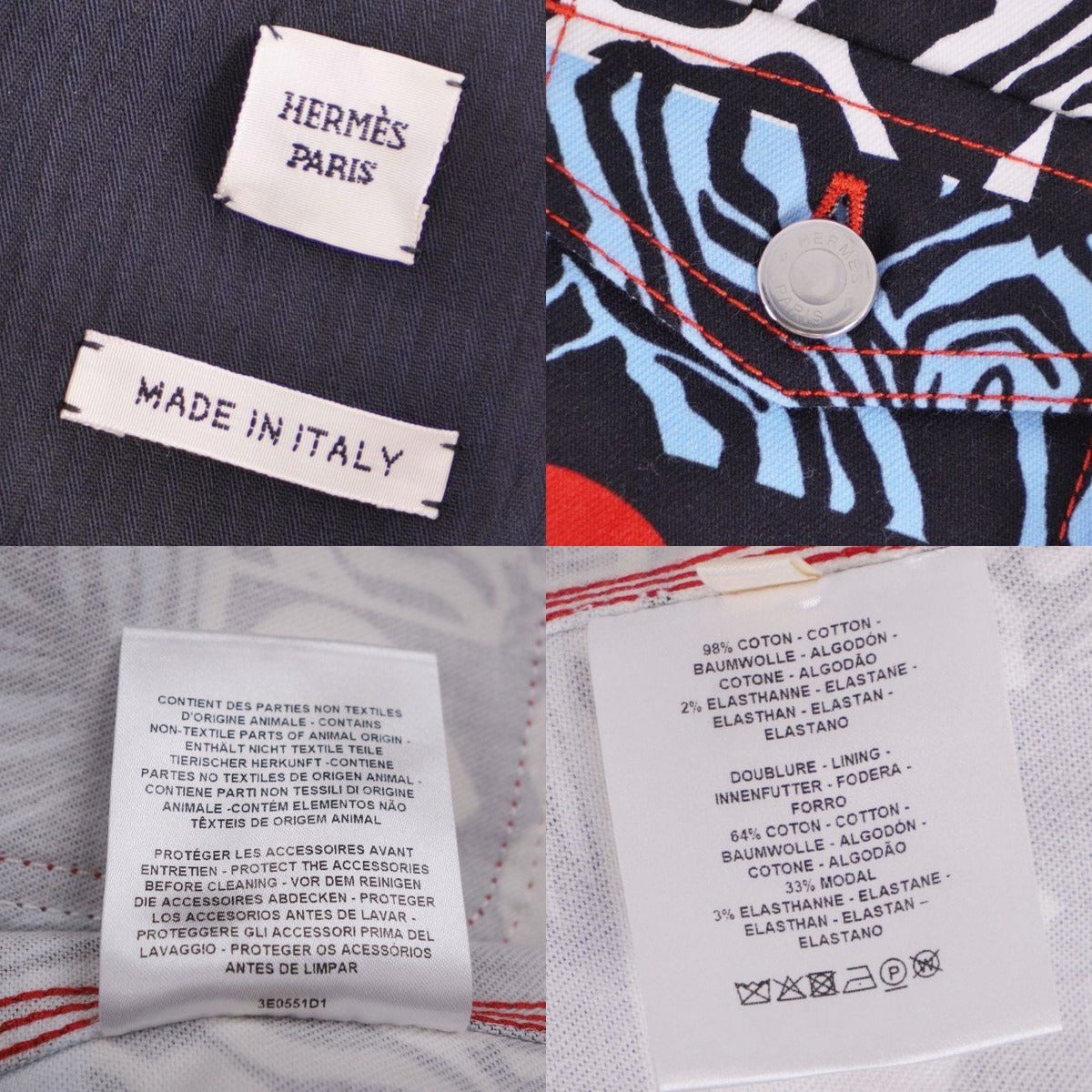 Hermes Dress Wild Print Denim Condition Description — view 7