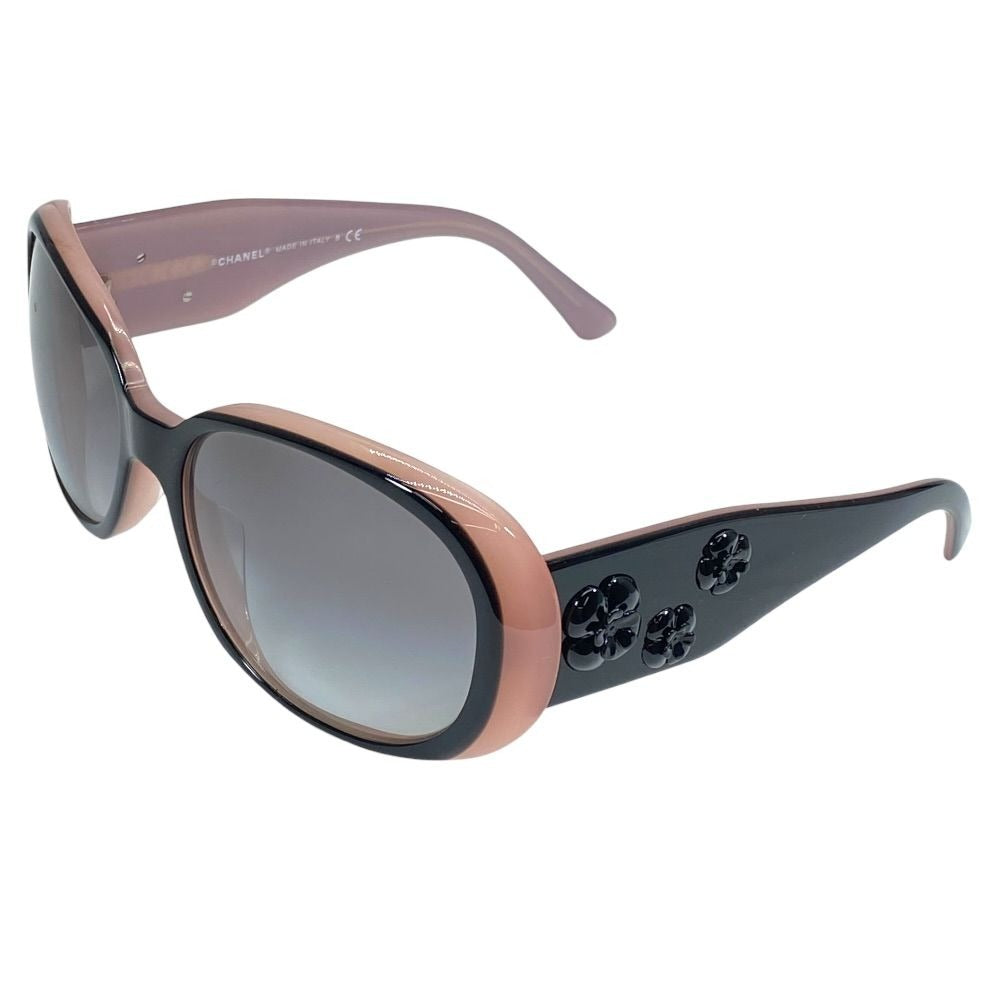 Chanel Camellia Sunglasses Eyewear CC Logo Acetate Colored Lenses Black Pink