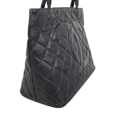 Chanel Tote Medallion Caviar Leather Black Gold — view 2