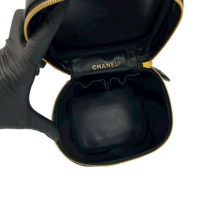 Chanel Chanel Caviar Leather Vanity Bag Mini Handbag Black 28298