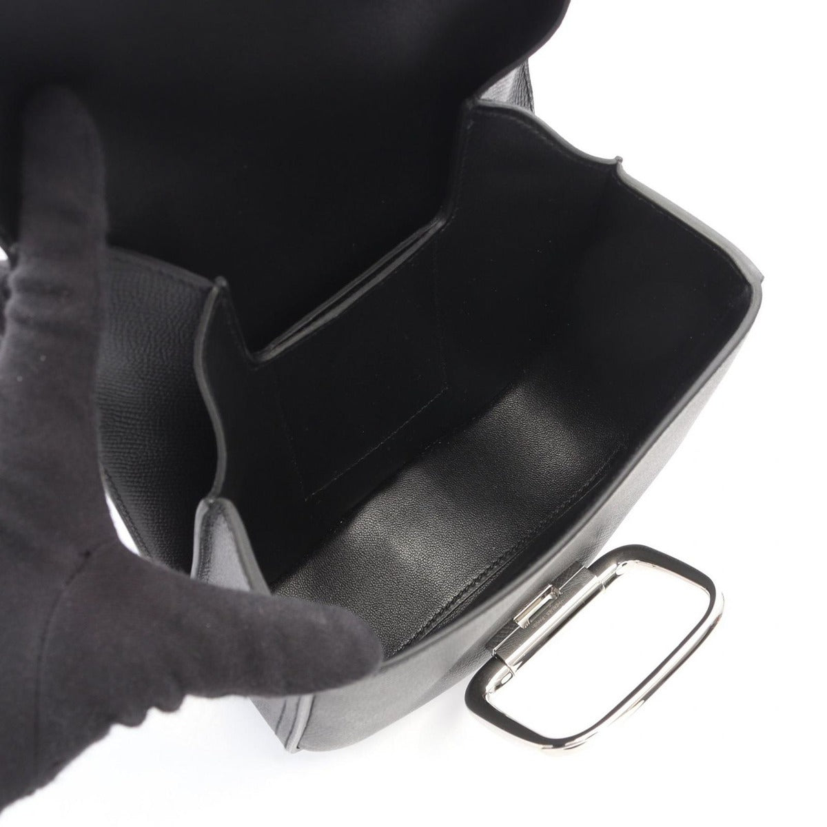 Hermes Shoulder Bag Della Cavalleria Mini Black Leather — view 3