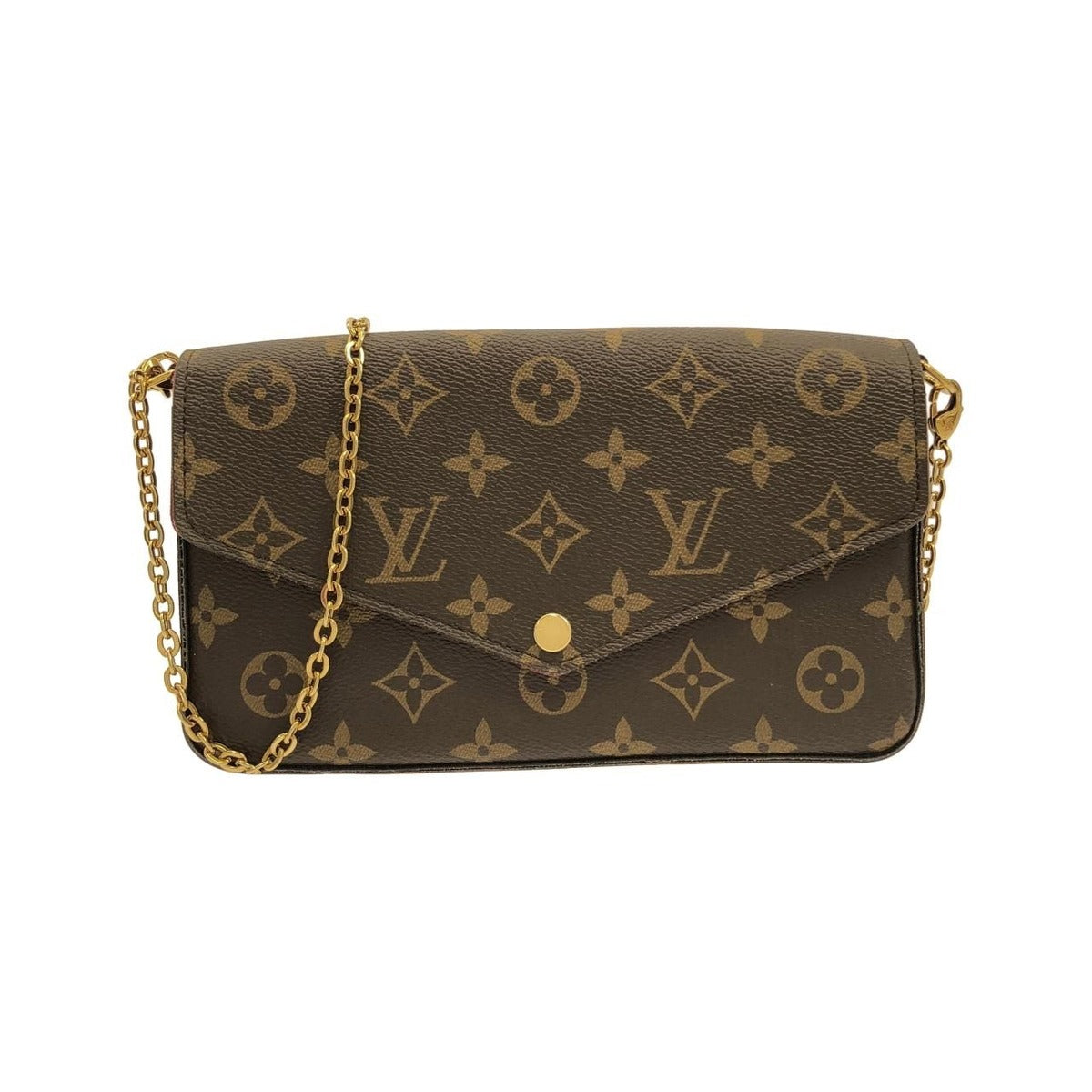 Louis Vuitton Monogram Pochette Felicie Shoulder Bag Brown Marron