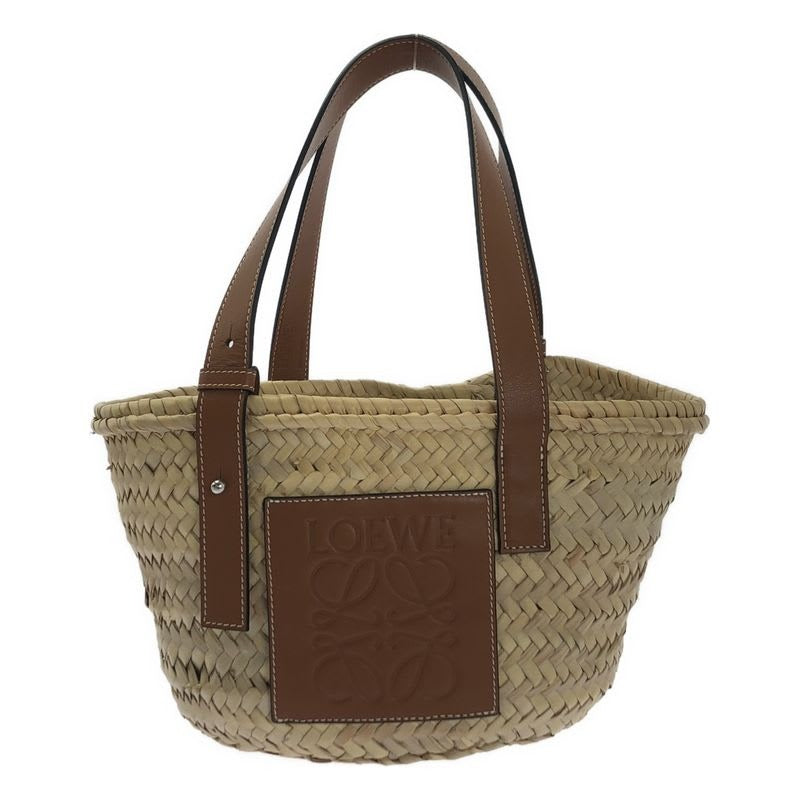 Loewe Anagram Logo Basket Bag Small Natural Brown