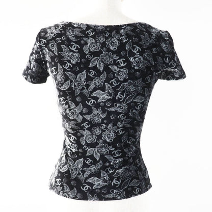 CHANEL P78132 Velour With Coco All Over Beige Coco Mark Short Sleeves Cut And