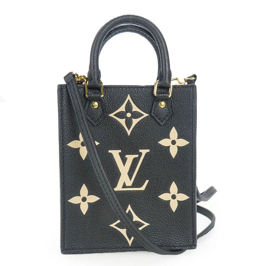 Louis Vuitton Handbag Petite Sac Pla M81416 Monogram Empreinte Black Beige