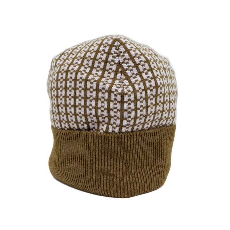 Hermes Knit Hat Beanie Brown Pink M Size Cashmere Hat Cap Women's