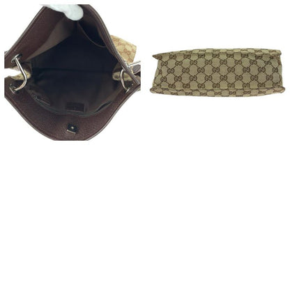 Gucci Brown Beige Silver Hardware GG Canvas 120811 Shoulder Bag Women 505313