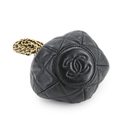 Chanel Matelasse Drawstring Chain Shoulder Bag Leather Black Matelasse Shoulder