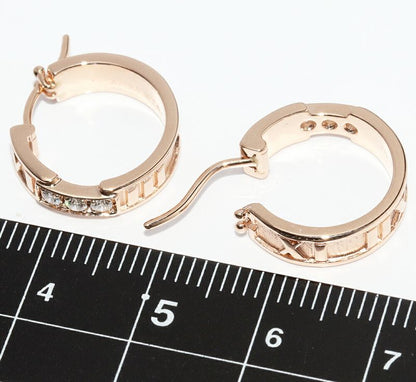 Tiffany & Co Earrings 18K Pink Gold Diamond 6P Atlas Hoop Earrings