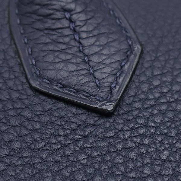 Hermes Handbag Birkin 35 Togo Blue Nuit Silver Hardware Navy Blue C Engraved