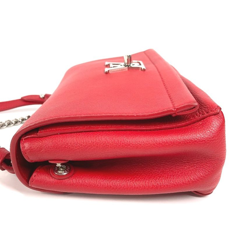Louis Vuitton Handbag Lock Me 2 BB M51202 Calf Leather Ruby Red