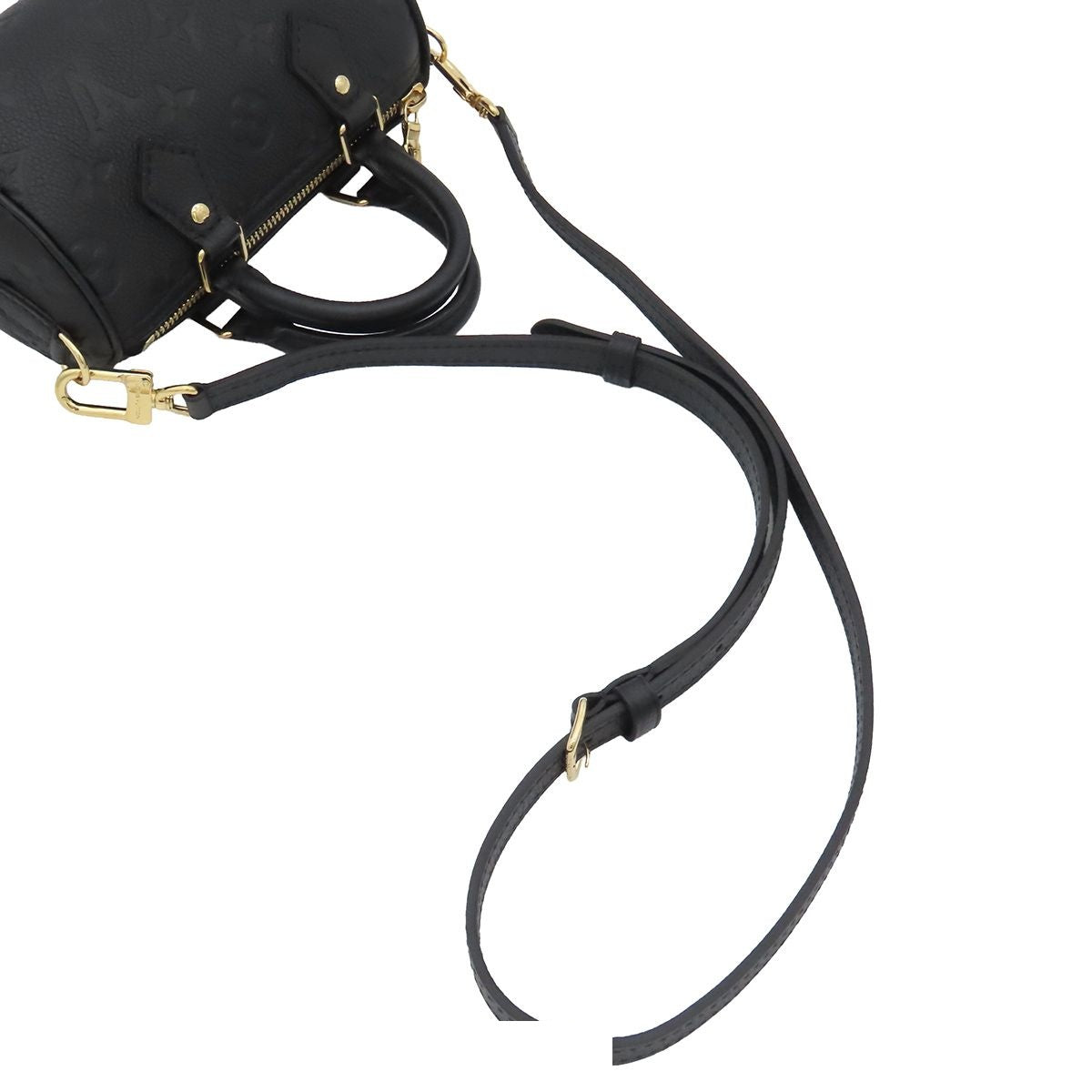 Louis Vuitton Nano Speedy Noir Black Gold Monogram Empreinte 2-Way Shoulder Bag — view 3
