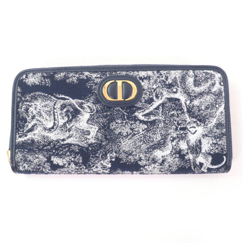 Christian DIOR S2094unjr 30 Montaigne Voyageur Long Wallet Reverse Toile De
