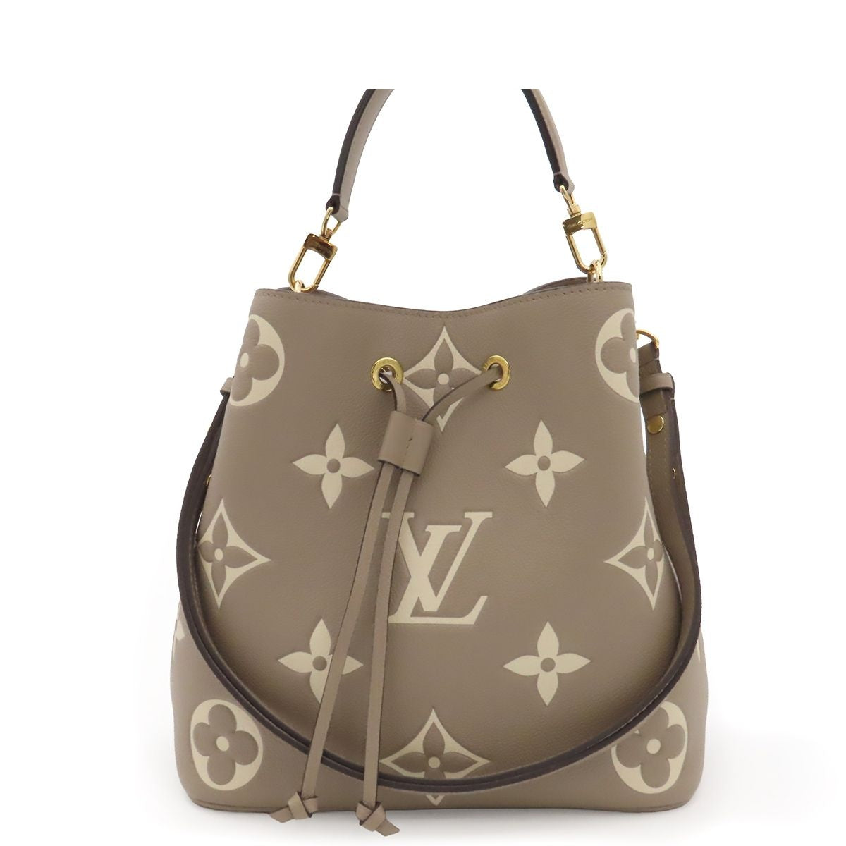 Louis Vuitton Neo Noe MM Tourterelle Cream Bicolor Monogram Empreinte 2-Way