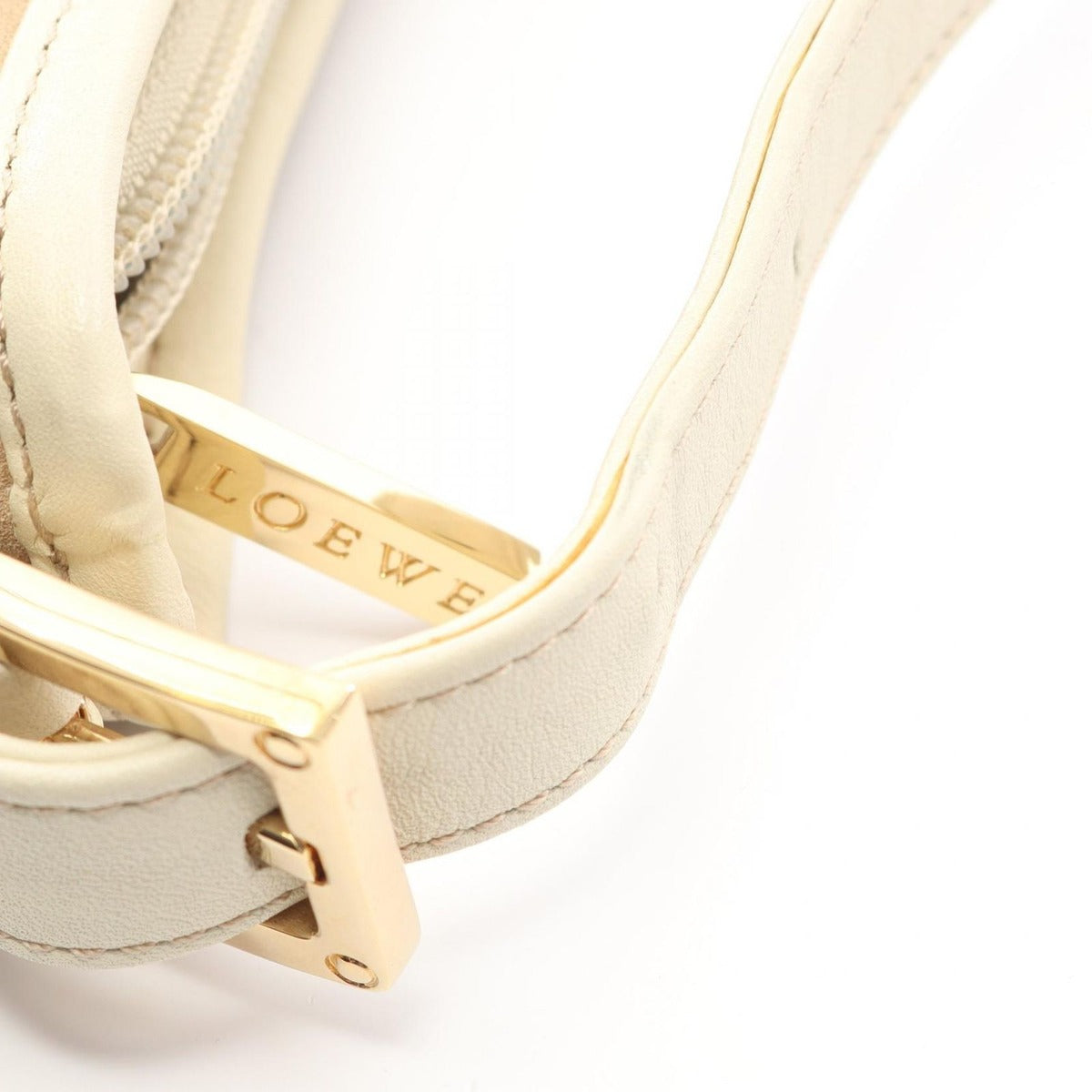 Loewe Shoulder Bag Anagram Beige Ivory Suede Leather One — view 9