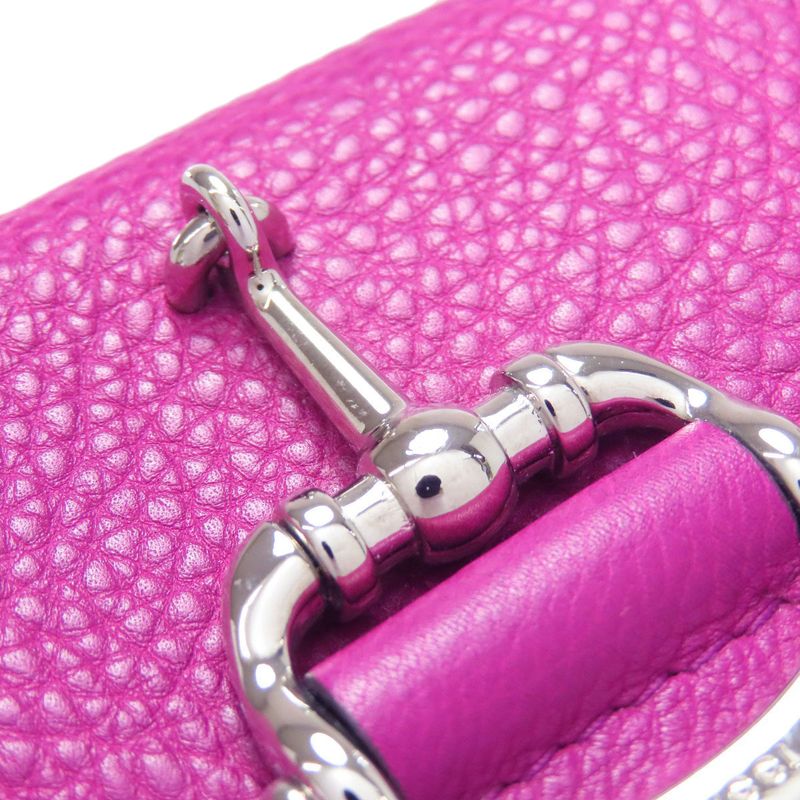 Gucci Half Horsebit Long Wallet With Coin Purse Leather Women