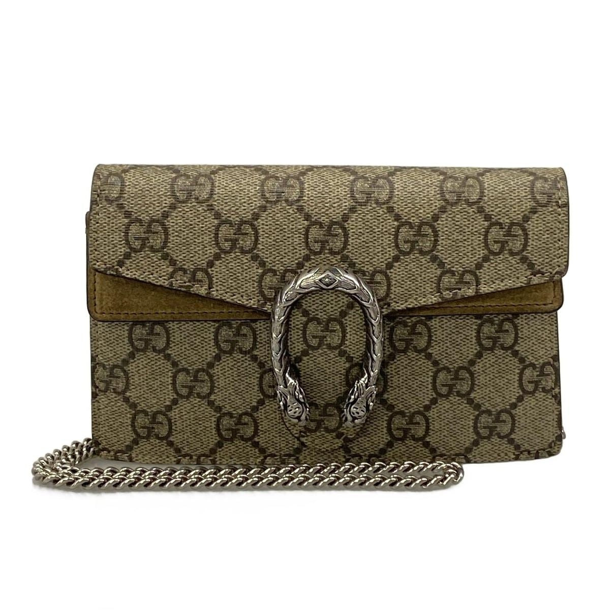 Gucci Shoulder Bag Dionysus GG Plus Supreme Ebony Beige