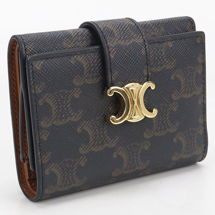 Celine Fine Strap Wallet Nino Triomphe Canvas Trifold