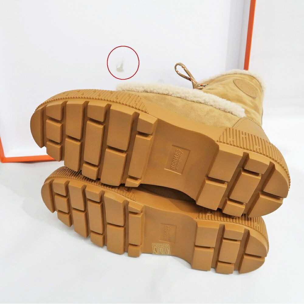 Hermes Short Boots Fresh Miel 38 Leather Shoes — view 8