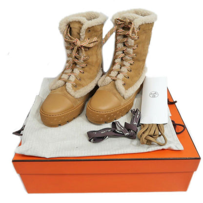 Hermes Short Boots Fresh Miel 38 Leather Shoes — view 10