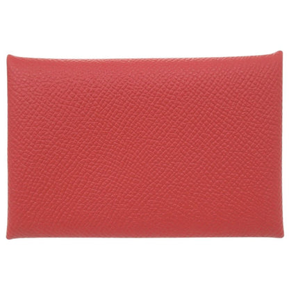 Hermes Calvi Duo Veau Epsom Rouge Tomato Silver