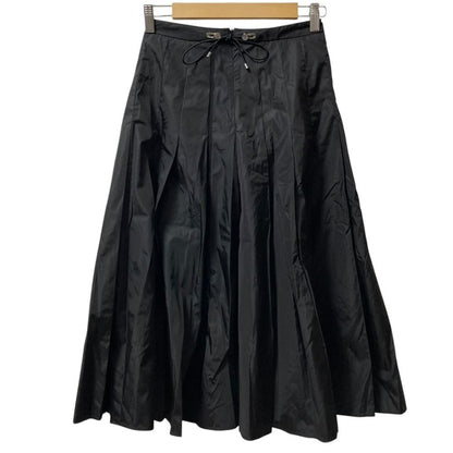 Moncler Gonna Nylon Pleated Long Skirt 38 Black