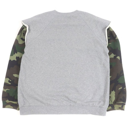 Celine 2y340052h Sleeve Chamois Pattern Studded Docking Design Sweatshirt Grey