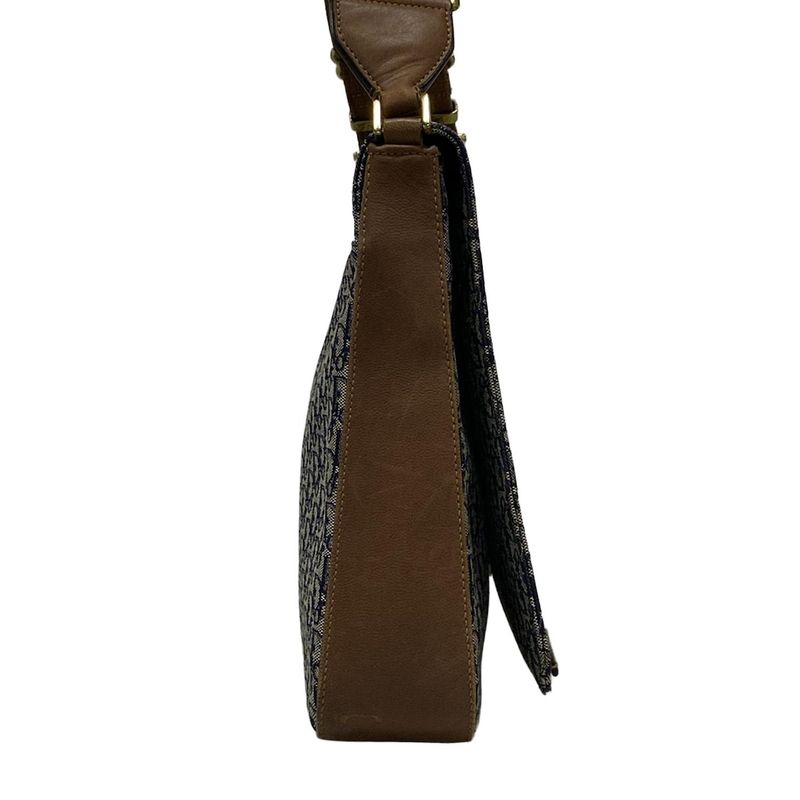 Dior/christian Dior Shoulder Bag Street Chic/trotter Navy And Ivory And Brown