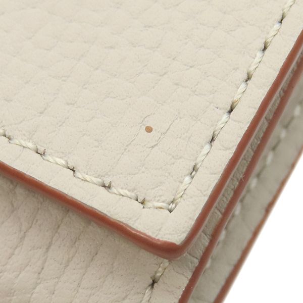 Loewe Card Case Square Coin Card Holder Pepple Grain Calf Rye Togo Roasted