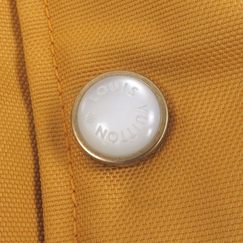 Louis Vuitton 2024 Sleeve Leather Back Logo Padded Varsity Jacket Mustard 52