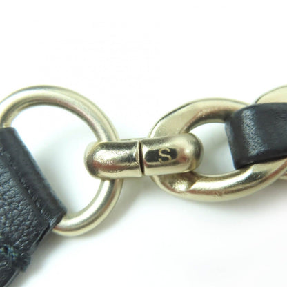 Chanel CC Logo Leather Chain Ribbon Belt Black Gold S Box Storag — view 10