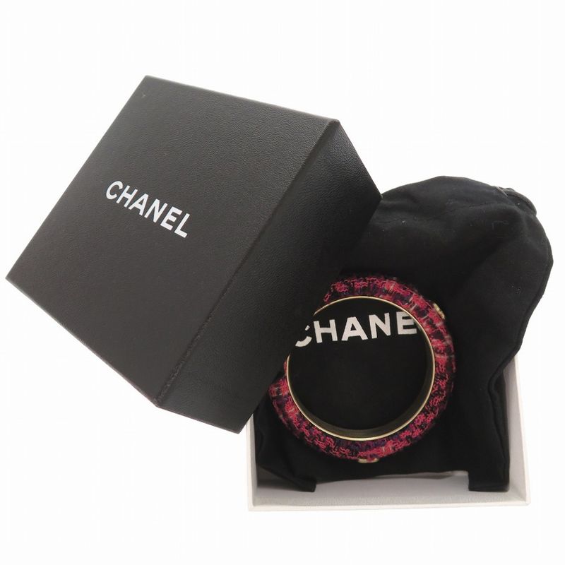 Chanel Coco Mark 09A Tweed Purple/pink Bangle 0790 Chanel