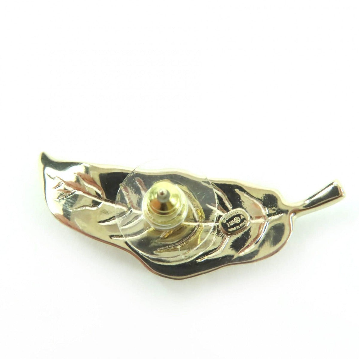 Chanel CC Logo Leaf Design Rhinestone Earrings Gold — view 7