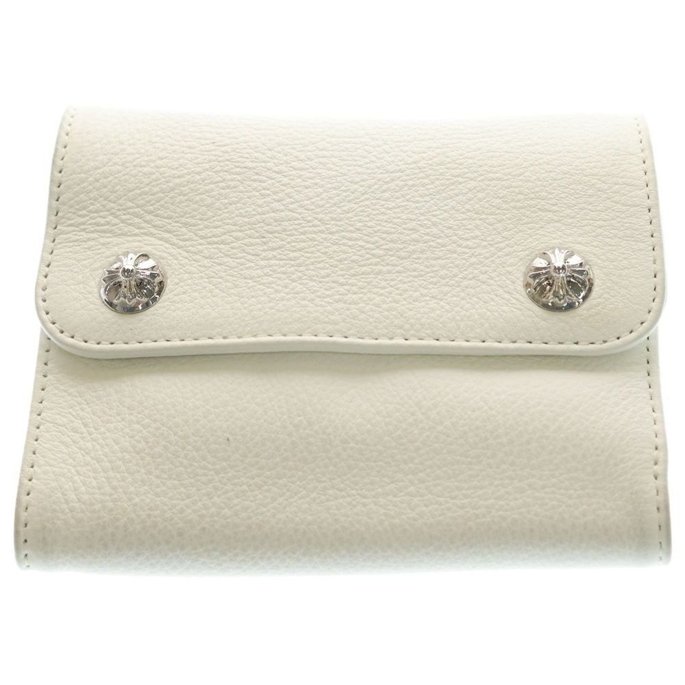 Chrome Hearts Wave Mini Leather Wallet White