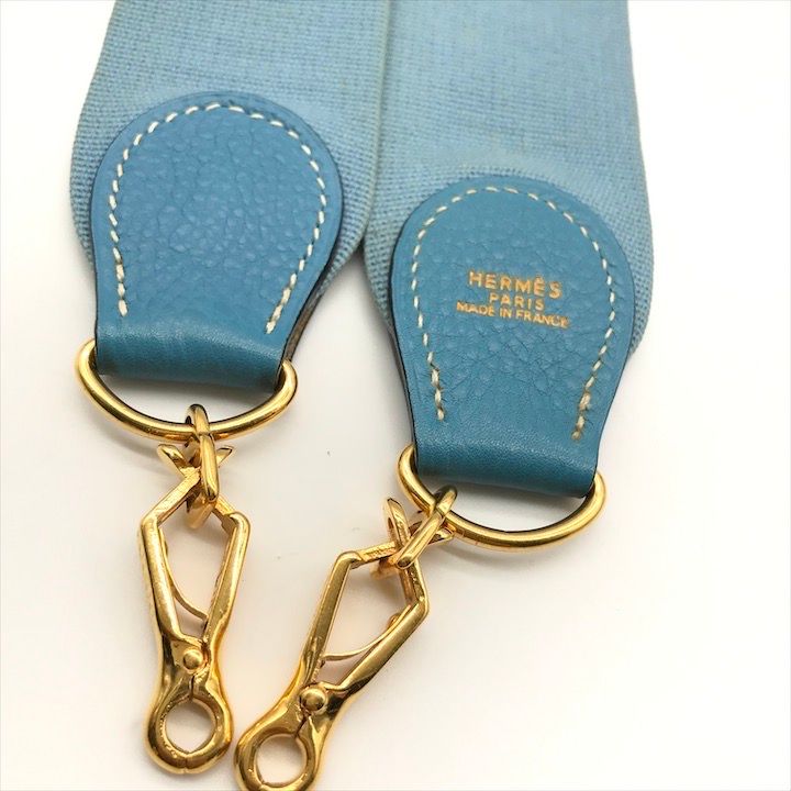 Hermes Evelyne Shoulder Strap Gold Blue Jean Light Bag