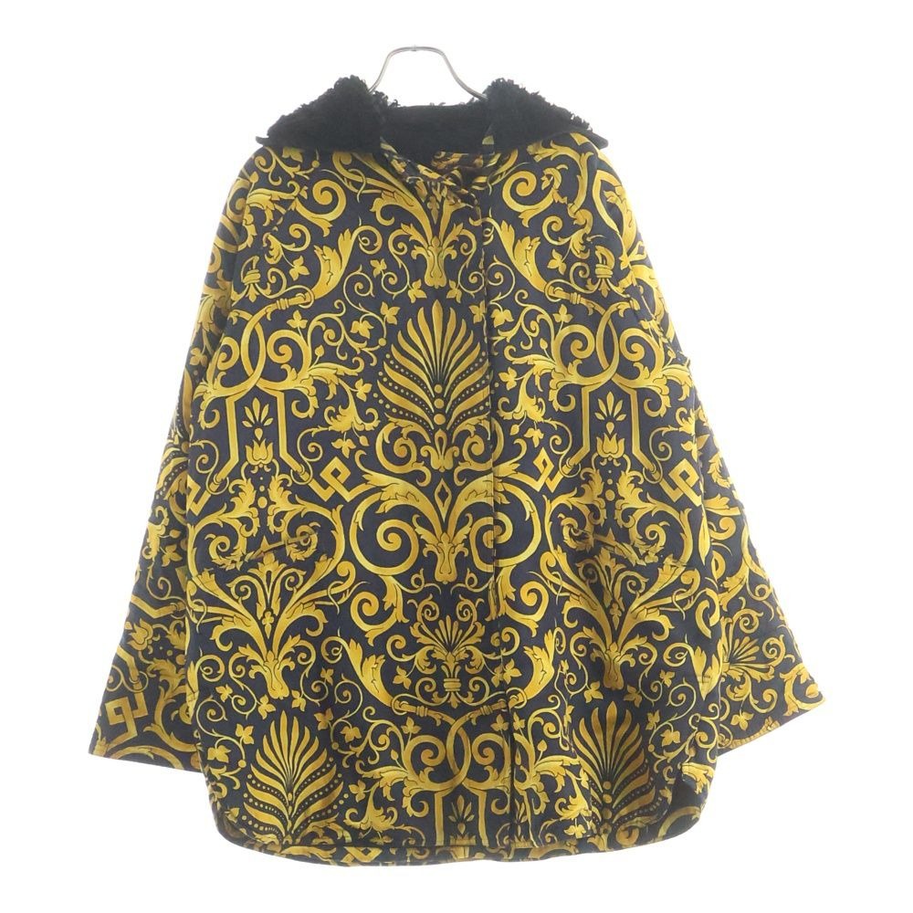 Versace Gianni Baroque Silk Coat Black Yellow
