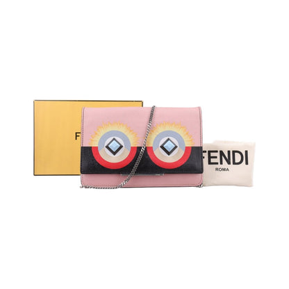 Fendi Monster Star Eyes Continental Multicolor Leather Messenger Bag