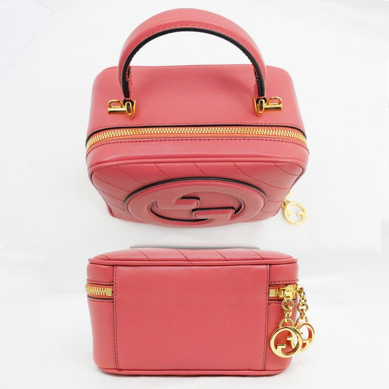 Gucci Blondie 2WAY Top Handle Bag Pink 744434 Leather Shoulder - Women's