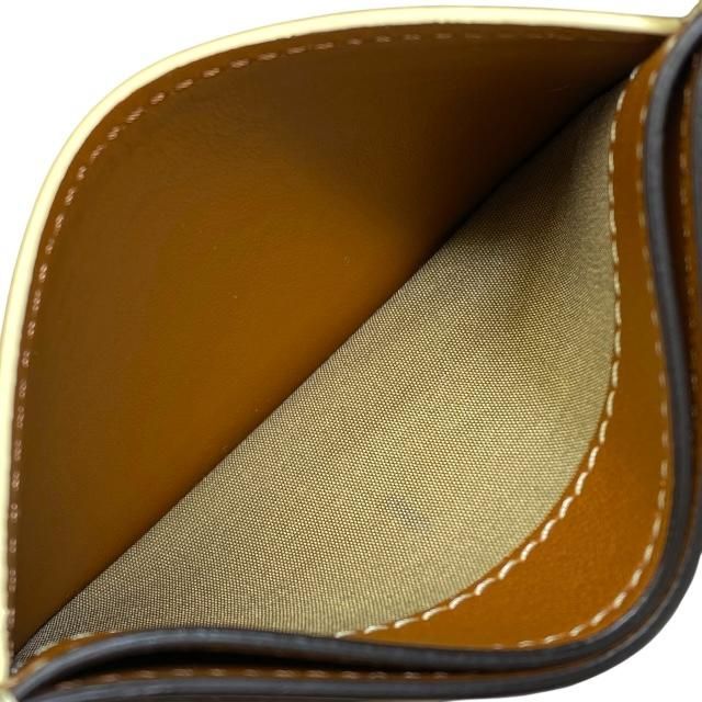 Celine Card Case Pass Case Compact Triomphe Logo Leather Ivory Brown