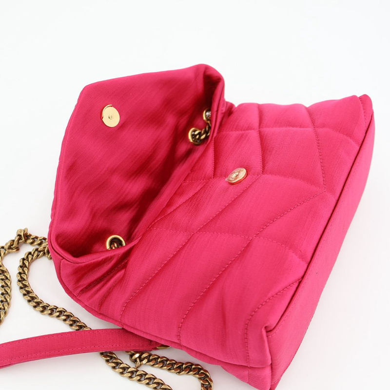 Saint Laurent Mini Puffer Cotton Blend Shoulder Bag