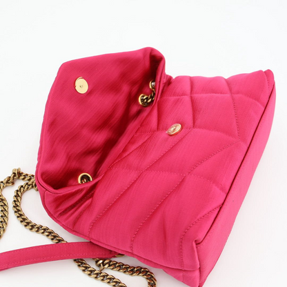 Saint Laurent Mini Puffer Cotton Blend Shoulder Bag