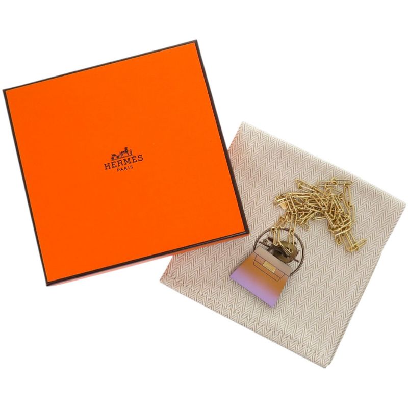 Hermes Fusion Amulet Kelly Pendant Large Model GP Horn Parma Brass Lira