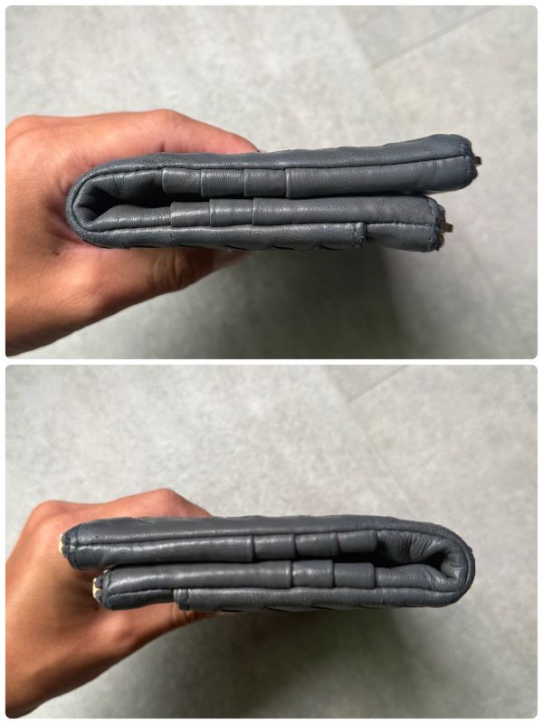 Bottega Long Wallet Intrecciato Leather Medium Wallet Bottega Veneta Gray