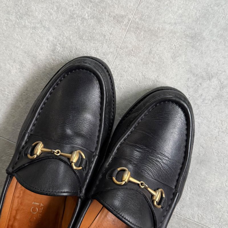 Gucci Horsebit Loafers Leather Black Gold Hardware 35 1 2 22.5cm (8.86in)