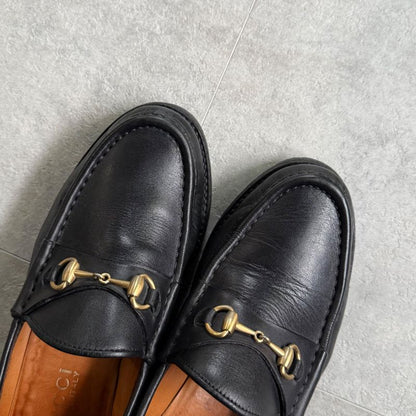 Gucci Horsebit Loafers Leather Black Gold Hardware 35 1 2 22.5cm (8.86in)