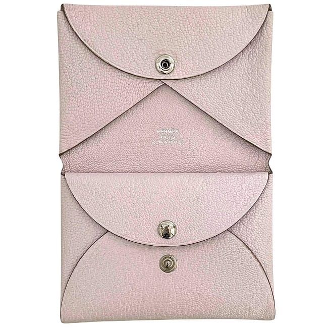 Hermes Bifold Wallet Calvi Duo Pink Mauve Le Pere