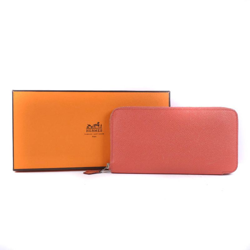 Hermes Azap Silk Inn Long Vaux Epson Rose Jaipur Pink T Ladies Long Wallet